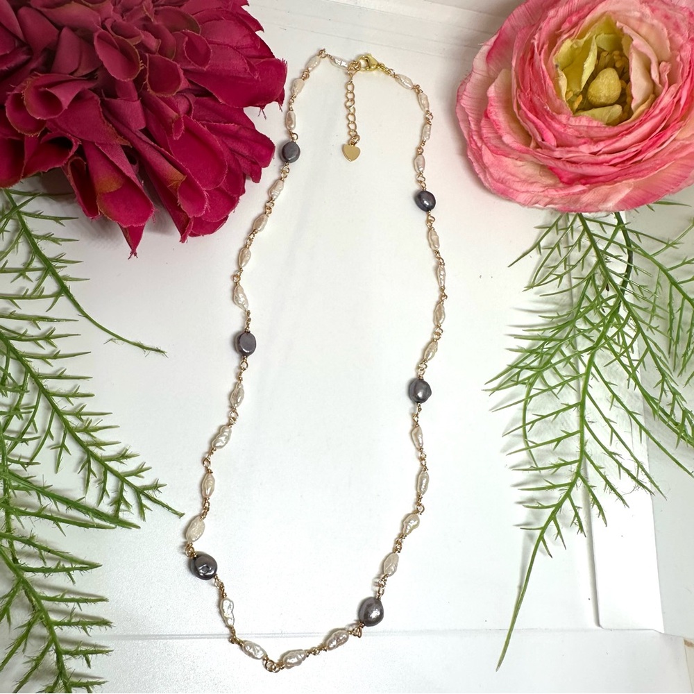 NEW⚜️Baroque Freshwater Pearl Hand Linked Necklace - Picture 3 of 7